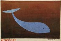 Henry George Glyde (1906 - 1998), Christmas Card "Whale", 1970, mixed media collage, 3.25 x 4.75"