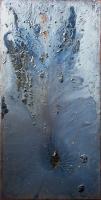 Marianne Watchel "Dust Lane Dancre" acrylic, copper slag, quartz, and garnet on canvas 48 x 24"