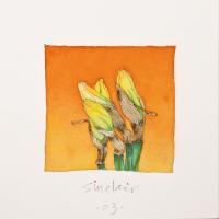 Robert Sinclair, Swept Away, watercolour, 6 x 6" SOLD