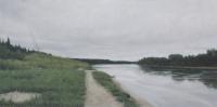 Matthew Tarini "North Saskatchewan River" 2016 oil on canvas on dibond 12 x 24"
