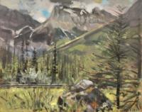 Jim Davies "Abandoned Railway Camp" 2020 oil on panel 11 x 14" 