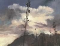 Jim Davies "Communications Cut" 2020 oil on canvas 22 x 28" 