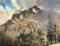 Jim Davies "Sunlight & Storm" 2019 oil on canvas 14 x 18" 