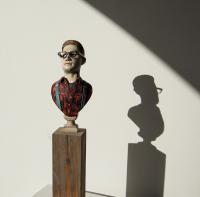 Campbell Wallace, Monument to a Hipster, carved barnwood, 9.5 x 4.25" 