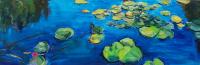 Patty Ampleford "That's where I've been" 2019 oil on canvas 20 x 60"