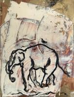 Richard Tosczak "gli elefanti del mago Eliodoro, per papa (for George 1934-2022), no. 132" 2022 acrylic on canvas 40 x 30 inches *NEW*